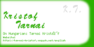 kristof tarnai business card